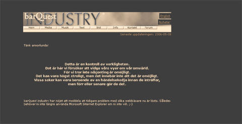Hemsida f&ouml;r barQuest Industry